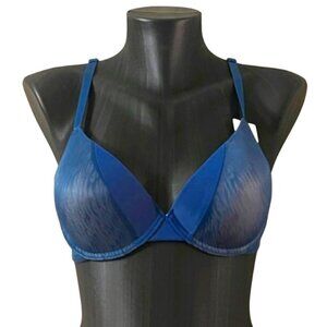 Navy Blue Tiger Stripe Soft Cup Bra